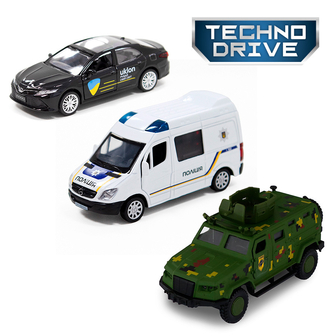 Модeль cлужбового тpанcпоpту- TechnoDrive, в асортименті, 3+ 