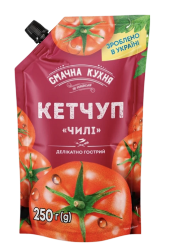 Кетчуп СМАЧНА КУХНЯ Чилі делікатно гострий дой/пак з дозатором 250г
