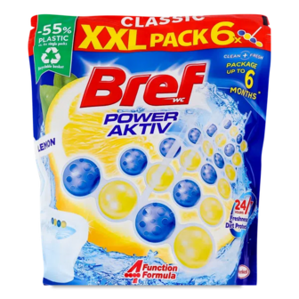 Блок туалетний Bref Сила Актив Лимон (6*50г)