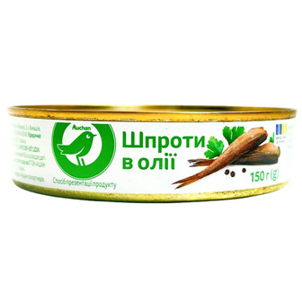 Шпроти Auchan в олії 150 г (4823090139179)