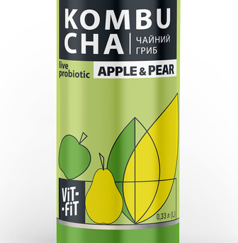 Напій бродіння 330 г Vit-Fit Kombucha Чайний Гриб Sweet Cherry з/б 