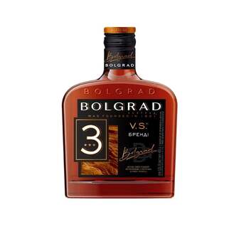 Бренді виноградний витриманий 0,25 л BOLGRAD три роки 40% об ск/бут Україна 
