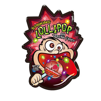 Цукерки Striking Strawberry Lollipop with Popping Candy 13,8 г