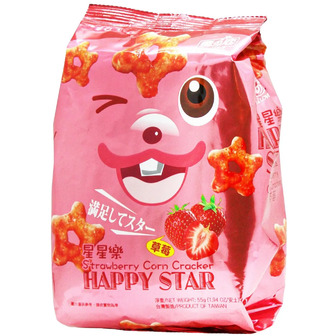 Крекер Yuki u0026 Love Happy Star кукурудзяний зі смаком полуниці 55 г (4712972150299)