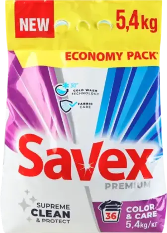 Пральний порошок Savex Premium Color & Care 5.4 кг