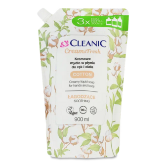 Крем-мило рідке Cleanic Cotton для рук і тіла (900мл)