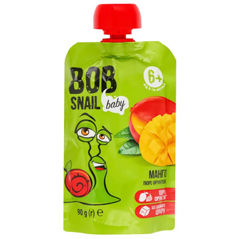 Пюре фруктове для дітей від 6 місяців Манго Bob Snail 90 г