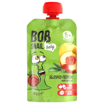 Пюре фруктове для дітей від 5 місяців Яблуко-персик Bob Snail 90 г