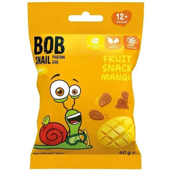 Натуральні снеки Bob Snail для дітей з манго 40 г (4820219347514)