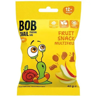Натуральні снеки Bob Snail для дітей мультифруктові 40 г (4820219347521)