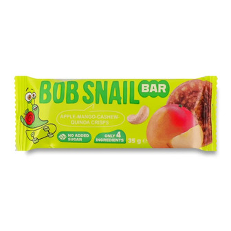 Батончик Bob Snail Яблуко‑манго‑кеш'ю‑кріспи кіноа 35 г (4820287102572)