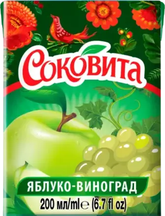Напій Соковита яблучно-виноградний 200 мл