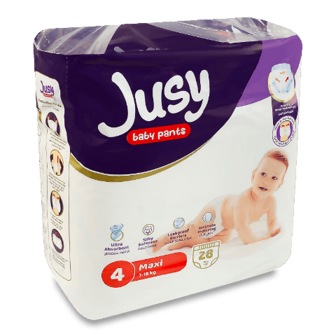 Підгузки-трусики Jusy baby Maxi 4 7-1 8кг 28шт (28шт)