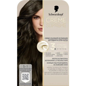 Фарба для волосся Schwarzkopf Creme Supreme 5-1 Холодний Світло-Каштановий 182 мл (9000101744781)