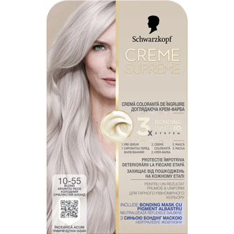 Фарба для волосся Schwarzkopf Creme Supreme 10-55 Холодний Сріблястий Блонд 182 мл (9000101747621)