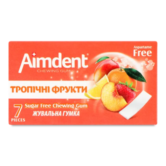 Гумка жувальна Aimdent тропічні фрукти (14,5г)