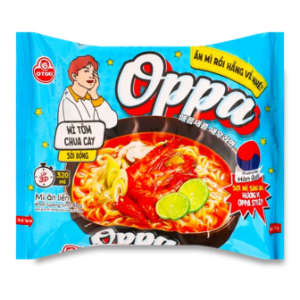 Локшина Otoki Oppa зі смаком гостро-кислих креветок швидкого приготування (65г)