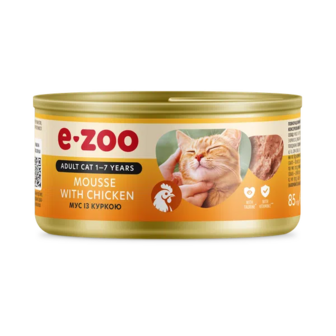 Корм для котів E-Zoo з куркою (85г)