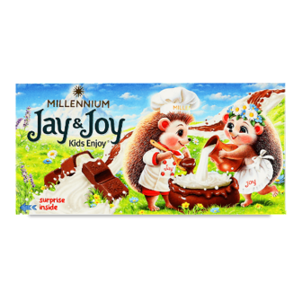 Шоколад молочний Jay&Joy з молочною начинкою 90г (90г)