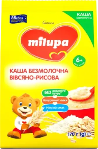 Каша Milupa безмолочна вівсяно-рисова 170 г