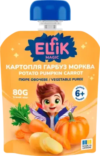 Пюре овочеве Elfik Magic Картопля-гарбуз-морква 80 г