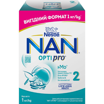 Суха молочна суміш для подальшого годування NAN 2 Optipro для дітей від 6 місяців, 1000 г