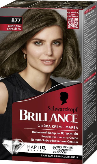 Крем-фарба для волосся Schwarzkopf Brillance 877 Холодна Карамель 170 мл (9000101732856)