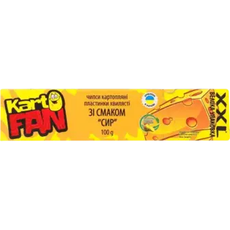 Чипси картопляні KartoFan хвилясті зі смаком сиру 100 г