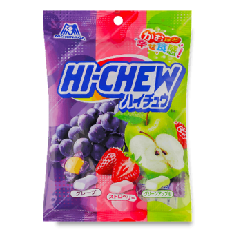 Цукерки Hi-Chew виноград-полуниця-зелене яблуко желейні 86г (86г)