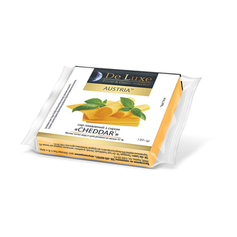 Сир плавлений 130 г De Luxe Foods&Goods Selected з сиром Чеддер 47 %, пластини п/yп Австрія 