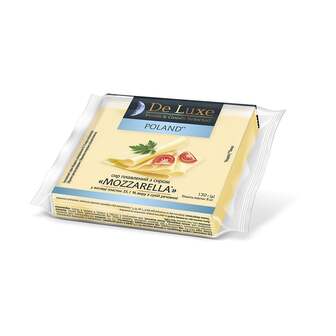 Сир плавлений 130 г De Luxe Foods&Goods Selected з сиром Моцарелла 35,1%, пластини п/yп Польща 