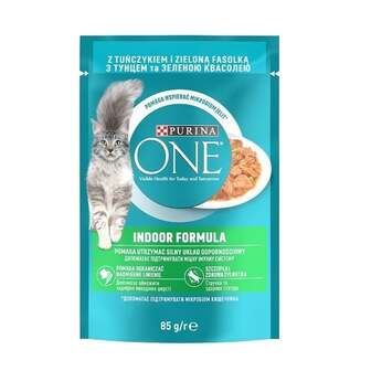 Паучі повнораціоний вологий корм для дорослих котів Purina ONE у соусі Тунець, 85 г 