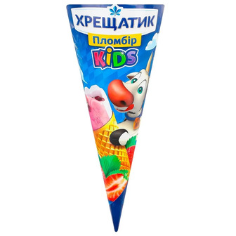 Морозиво Хрещатик Kids полуниця-ваніль 80 г (4820220133564)