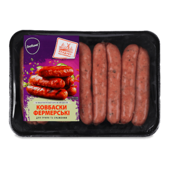 Ковбаски Глобино Фермерські для гриля смажені охолоджені г/у 500г (500г)