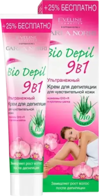 Крем для депіляції Eveline Bio depil 9 в 1 для чутливої шкіри 125 мл