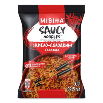 Вермішель Мівіна Saucy noodles з кисло-солодким смаком (92,5г)