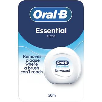 Зубна нитка Oral-B Essential Floss Невощена 50 м (8006530046152)