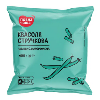 Квасоля Повна Чаша стручкова швидкозаморожена (400г)