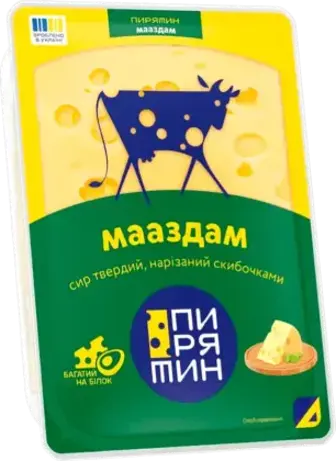 Сир Пирятин Мааздам 45% нарізка 130 г