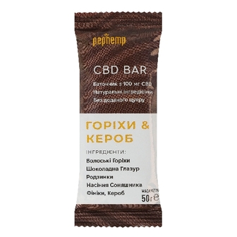 ПЕП ХЕМП батончик CBD BAR Горіхи/Кероб 50г