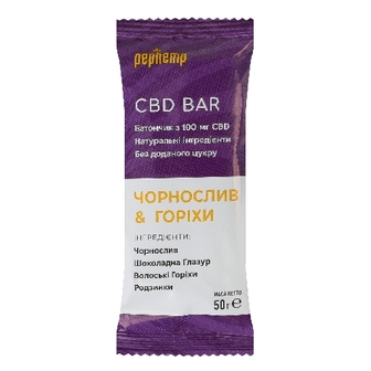 ПЕП ХЕМП батончик CBD BAR Чорнослив/Горіхи 50г