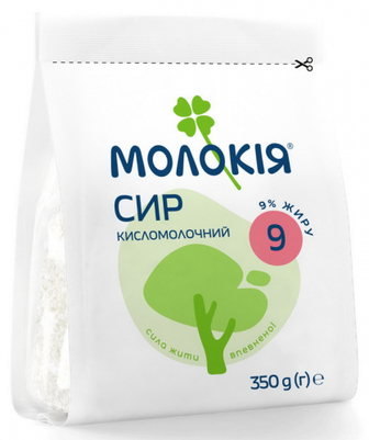 Сир Молокія кисломолочний 9% 350г