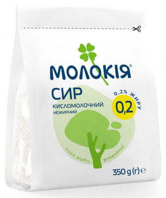Сир Молокія кисломолочний нежирний 0,2% 350г