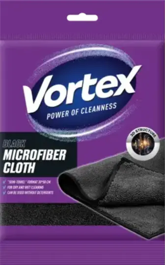 Cерветка Vortex Semi-Towel з мікрофібри чорна 1 шт