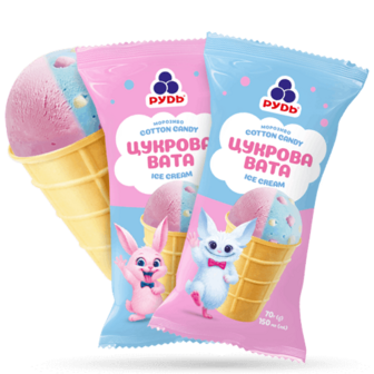 Морозиво РУДЬ Ice Cream Цукрова вата у ваф/ст 70г