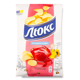 Чіпси ЛЮКС картопляні зі смаком Краба 105г