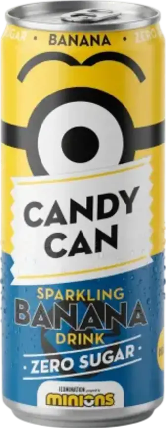 Напій безалкогольний Candy Can зі смаком банана газований без цукру 330 мл