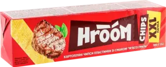 Чипси Hroom картопляні пластинки зі смаком М`ясо гриль 100 г