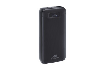 Портативний зарядний пристрій (павербанк) RIVACASE RIVAPOWER VA1082 (Black), 20000 mA, PD 65W, з LCD, чорний