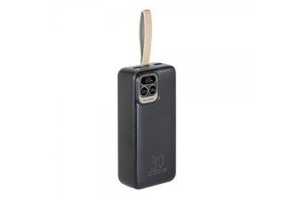 Портативний зарядний пристрій (павербанк) Rivacase RIVAPOWER VA2585 (Black), 30000 mA, наскрізна зарядка, PD+QC 20W, з LCD, чорний